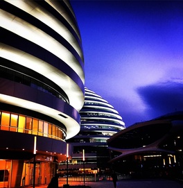 The Galaxy Soho Building in the Dongcheng District of Beijing, China